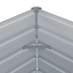 Lit surélevé de jardin Acier galvanisé 400x80x77 cm Gris – Image 4