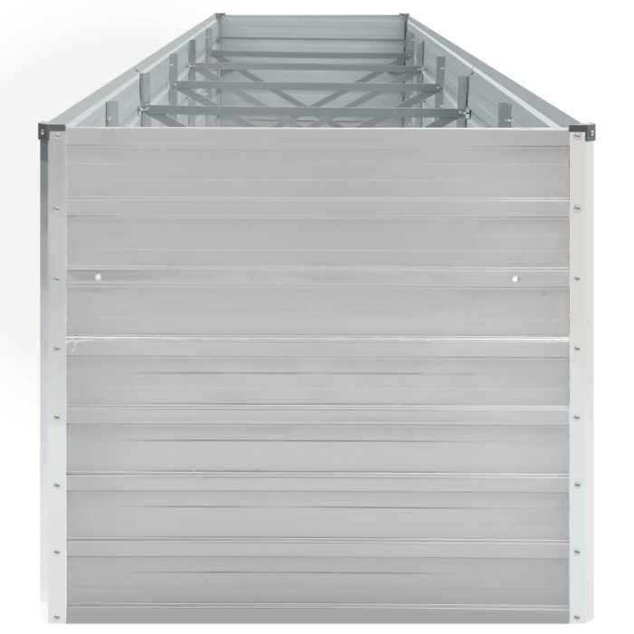 Lit surélevé de jardin Acier galvanisé 480x80x45 cm Gris – Image 3