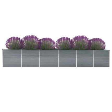 Lit surélevé de jardin Acier galvanisé 480x80x45 cm Gris