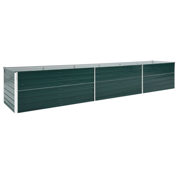 Lit surélevé de jardin Acier galvanisé 480x80x45 cm Vert – Image 2