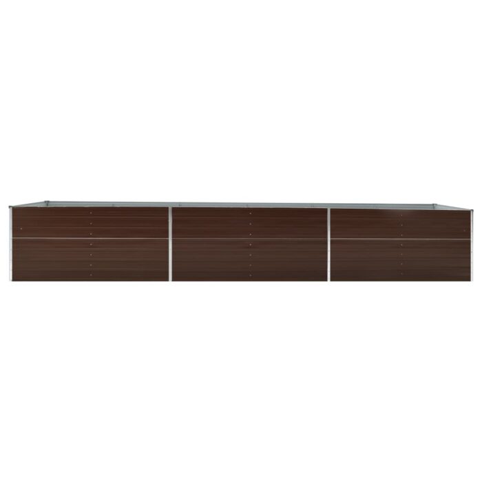 Lit surélevé de jardin Acier galvanisé 480x80x45 cm Marron – Image 2