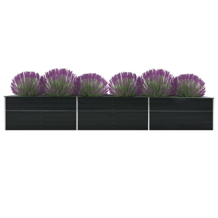VXL8719883757094_m_en_hd_1.jpg Lit surélevé de jardin Acier galvanisé 480x80x45 cm Anthracite – Image 1