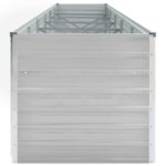 Lit surélevé de jardin Acier galvanisé 480x80x77 cm Gris – Image 3