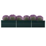 Lit surélevé de jardin Acier galvanisé 480x80x77 cm Vert