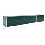 Lit surélevé de jardin Acier galvanisé 480x80x77 cm Vert – Image 5