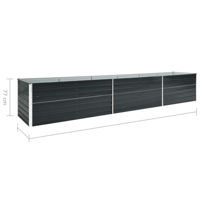 Lit surélevé de jardin Acier galvanisé 480x80x77 cm Anthracite – Image 5