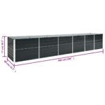 Lit surélevé de jardin Acier galvanisé 480x80x77 cm Anthracite – Image 6