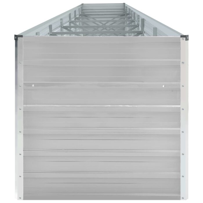 Lit surélevé de jardin Acier galvanisé 600x80x45 cm Gris – Image 3