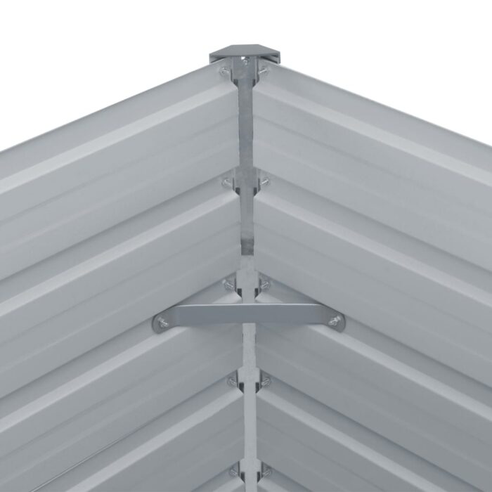 Lit surélevé de jardin Acier galvanisé 600x80x45 cm Gris – Image 4