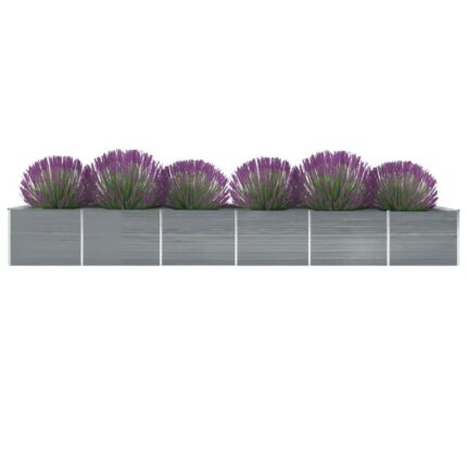 Lit surélevé de jardin Acier galvanisé 600x80x45 cm Gris