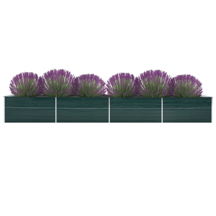 Lit surélevé de jardin Acier galvanisé 600x80x45 cm Vert – Image 1