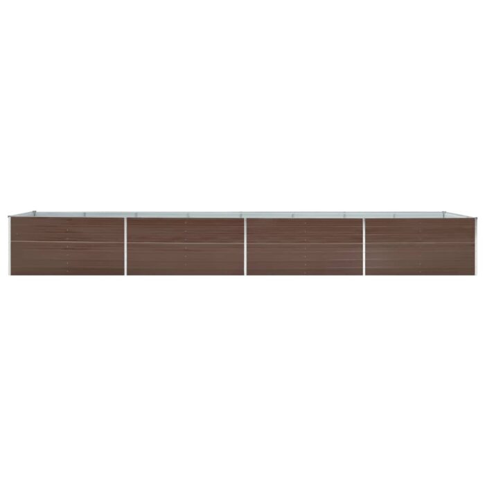 Lit surélevé de jardin Acier galvanisé 600x80x45 cm Marron – Image 2