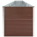 Lit surélevé de jardin Acier galvanisé 600x80x45 cm Marron – Image 3