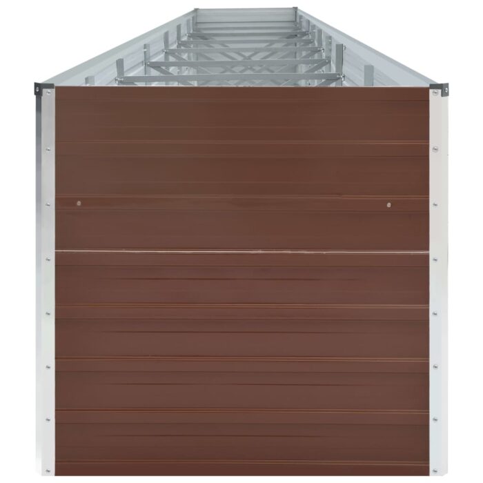 Lit surélevé de jardin Acier galvanisé 600x80x45 cm Marron – Image 3