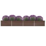 Lit surélevé de jardin Acier galvanisé 600x80x45 cm Marron