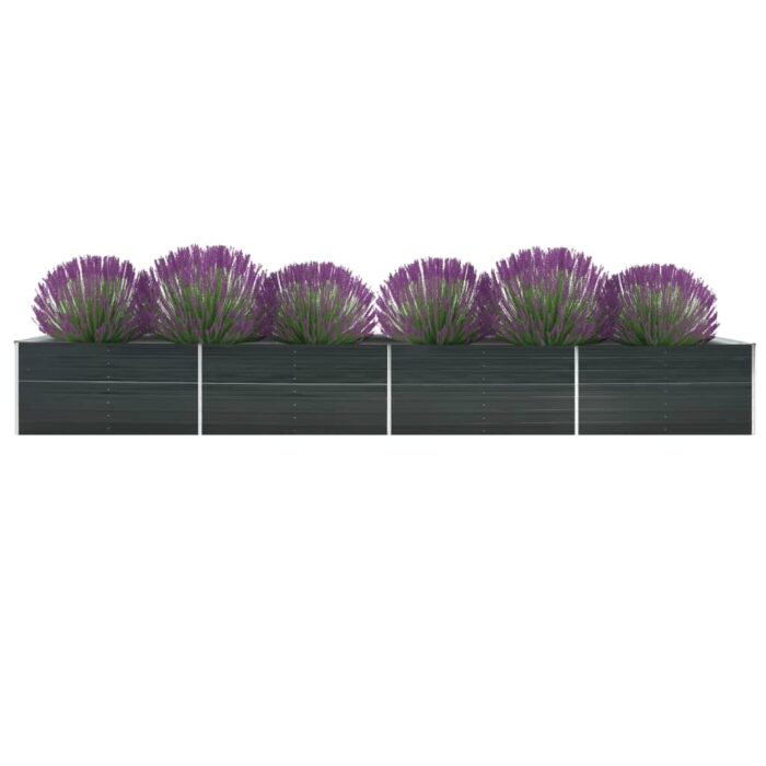 Lit surélevé de jardin Acier galvanisé 600x80x45 cm Anthracite – Image 1