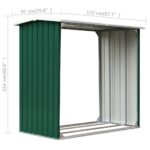 Abri de stockage de bois Acier galvanisé 172x91x154 cm Vert – Image 4