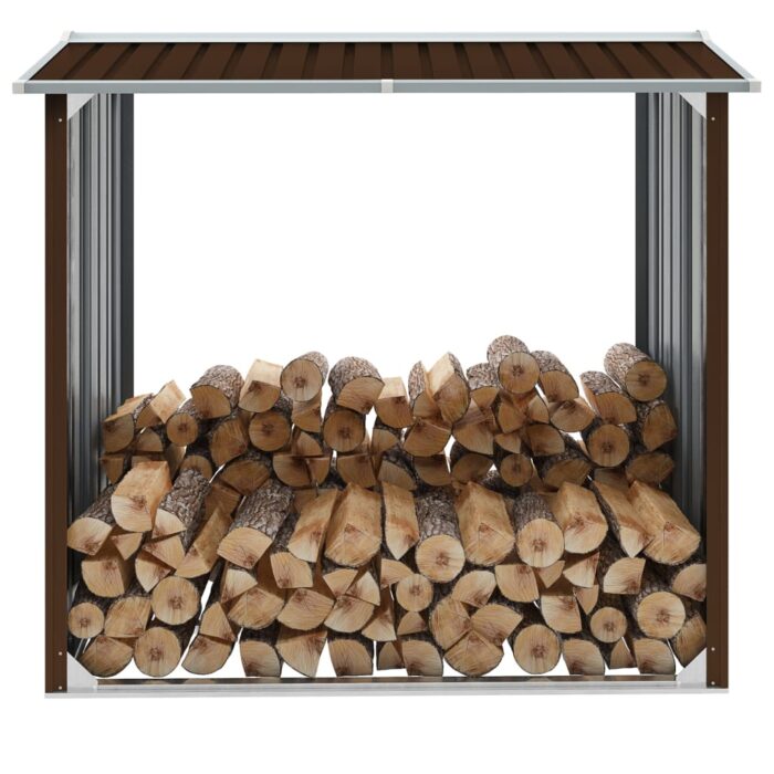 VXL8719883757230_m_en_hd_1.jpg Abri de stockage de bois Acier galvanisé 172x91x154 cm Marron – Image 1