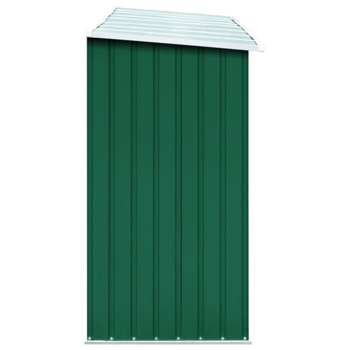 Abri de stockage de bois Acier galvanisé 330x84x152 cm Vert – Image 2