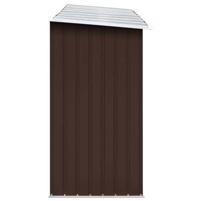 Abri de stockage de bois Acier galvanisé 330x84x152 cm Marron – Image 2