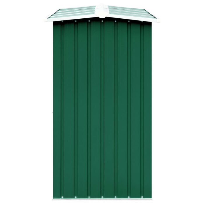 Abri de stockage de bois Acier galvanisé 330x92x153 cm Vert – Image 2