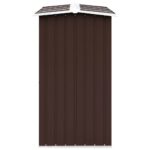 Abri de stockage de bois Acier galvanisé 330x92x153 cm Marron – Image 2