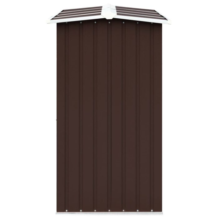 Abri de stockage de bois Acier galvanisé 330x92x153 cm Marron – Image 2