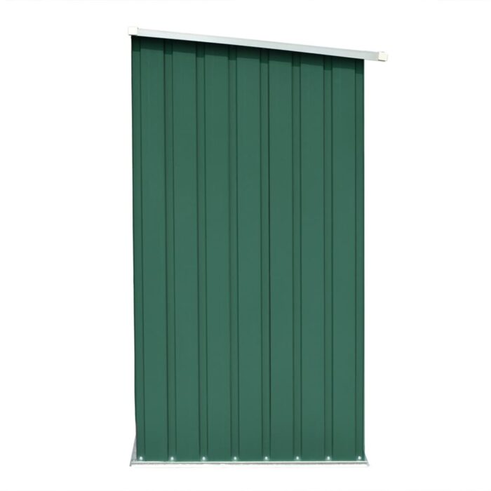 Abri de stockage de bois Acier galvanisé 163x83x154 cm Vert – Image 2