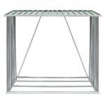 Abri de stockage de bois Acier galvanisé 163x83x154 cm Vert – Image 3