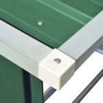Abri de stockage de bois Acier galvanisé 163x83x154 cm Vert – Image 4
