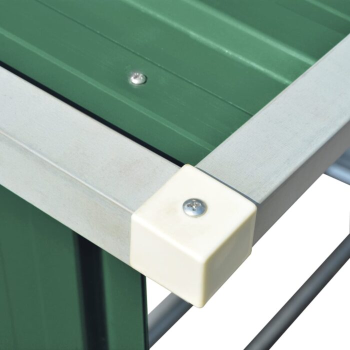 Abri de stockage de bois Acier galvanisé 163x83x154 cm Vert – Image 4