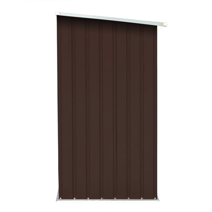 Abri de stockage de bois Acier galvanisé 163x83x154 cm Marron – Image 2