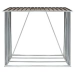 Abri de stockage de bois Acier galvanisé 163x83x154 cm Marron – Image 3