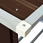 Abri de stockage de bois Acier galvanisé 163x83x154 cm Marron – Image 4