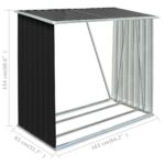 Abri de stockage à bois Acier galvanisé 163x83x154cm Anthracite – Image 5
