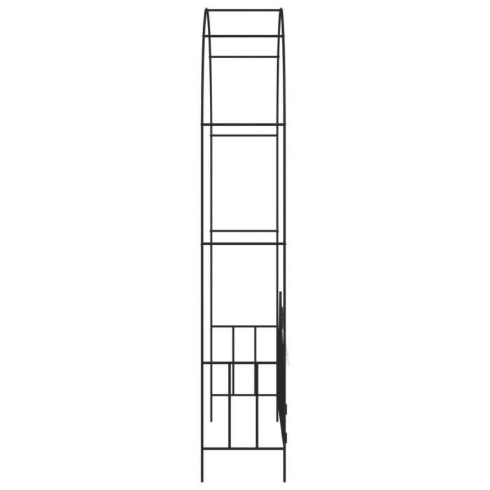 Voûte de jardin avec portail Noir 138x40x238 cm Fer – Image 2