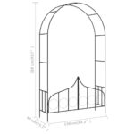 Voûte de jardin avec portail Noir 138x40x238 cm Fer – Image 6