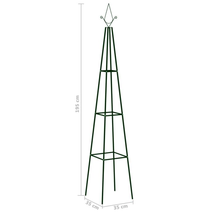 Supports plantes grimpantes 2 pcs Vert foncé 35x35x195 cm Fer – Image 4
