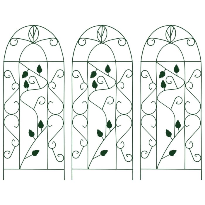 Supports pour plantes grimpantes 3 pcs Noir 40x100 cm Fer – Image 1