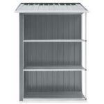 Abri de jardin avec étagère Gris 205x130x183 cm Fer – Image 4