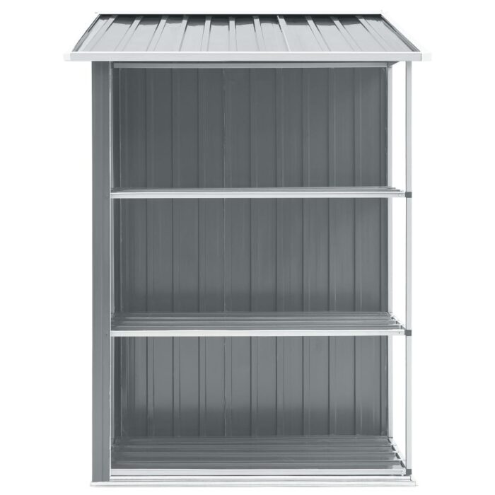 Abri de jardin avec étagère Gris 205x130x183 cm Fer – Image 4