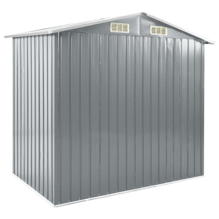 Abri de jardin avec étagère Gris 205x130x183 cm Fer – Image 5