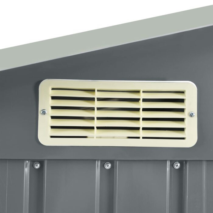 Abri de jardin avec étagère Gris 205x130x183 cm Fer – Image 6