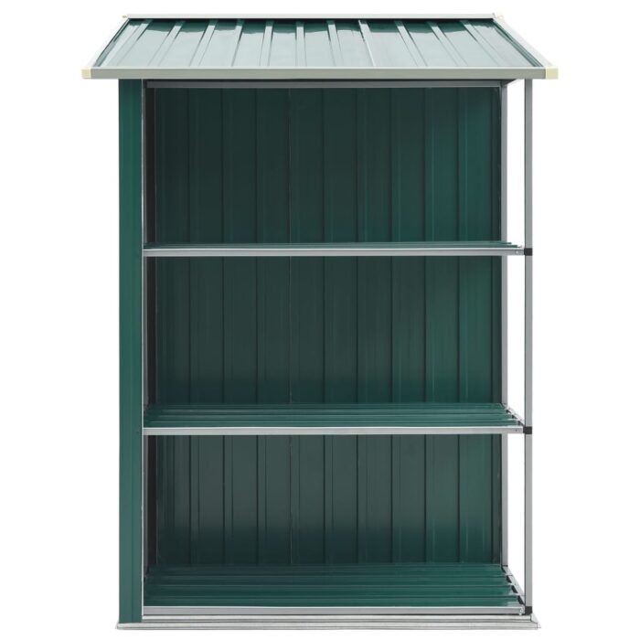 Abri de jardin avec étagère Vert 205x130x183 cm Fer – Image 4