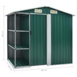 Abri de jardin avec étagère Vert 205x130x183 cm Fer – Image 7