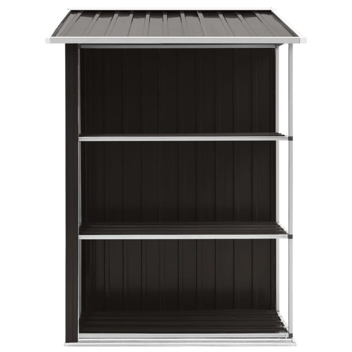 Abri de jardin avec étagère Marron 205x130x183 cm Fer – Image 4