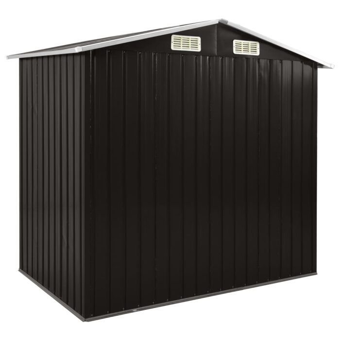Abri de jardin avec étagère Marron 205x130x183 cm Fer – Image 5