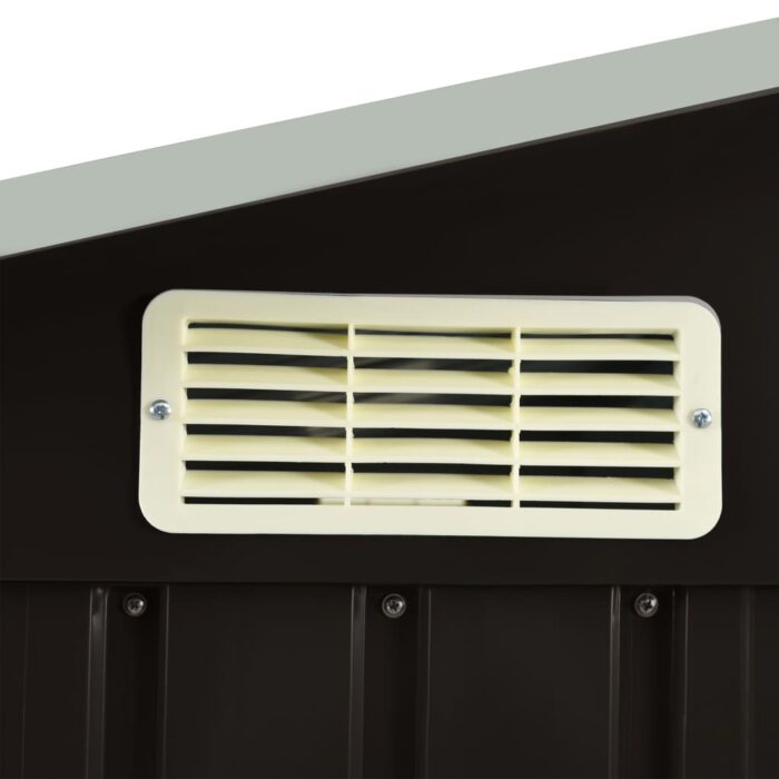 Abri de jardin avec étagère Marron 205x130x183 cm Fer – Image 6