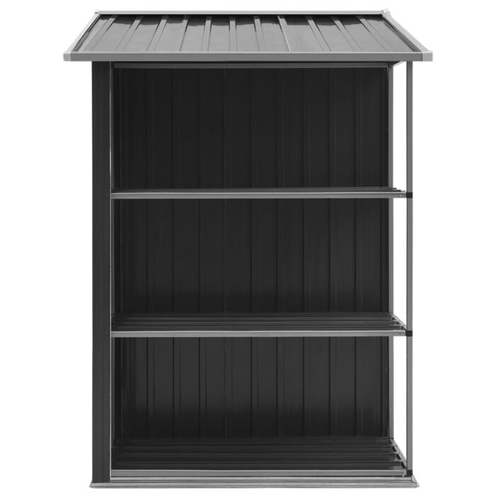 Abri de jardin avec étagère Anthracite 205x130x183 cm Fer – Image 4