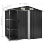 Abri de jardin avec étagère Anthracite 205x130x183 cm Fer – Image 7